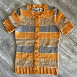 Rubbish Orange and Gray Striped Cardigan